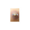 Paire de cache-tétons piercing barre faux diamant peau claire 